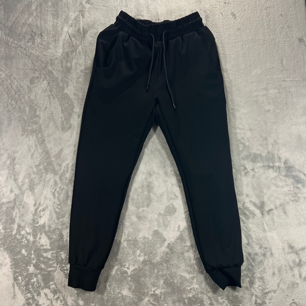 Down Filled Joggers Unisex Small Black Excellent Quilted Puffer Pants Unbranded